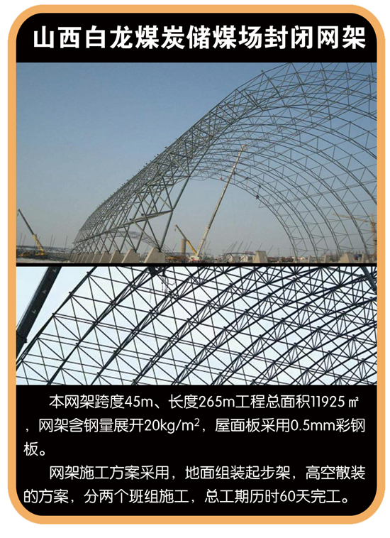 山西白龙煤炭储煤场封闭网架