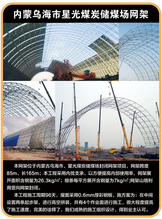 内蒙乌海市星光煤炭储煤场网架